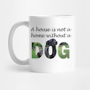 A house is not a home without a dog - black labrador oil painting word art Mug